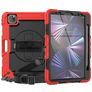 Mobigear SureGrip Xtreme iPad Air 11 Inch (2025) Hoes Hard Kunststof,Siliconen Backcover + Stylus Houder + Schouderband + Standaard - Rood