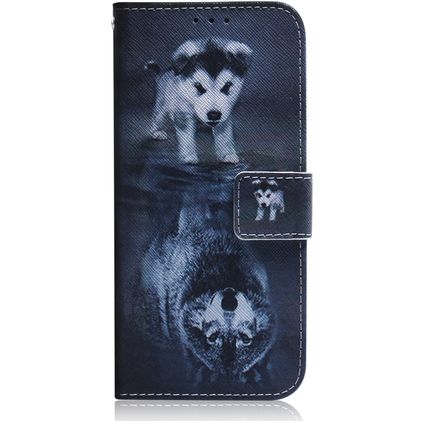Mobigear Design Samsung Galaxy S20 Plus Hoesje Bookcase Portemonnee - Wolf