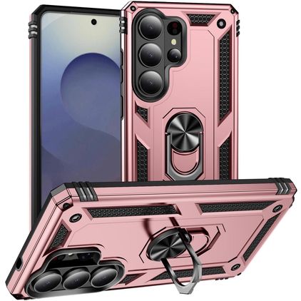 Mobigear Armor ring Samsung Galaxy S26 Ultra Hoesje Hardcase Backcover Shockproof met Ringhouder - Roségoud