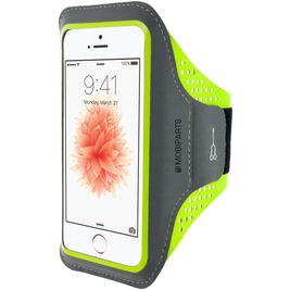 Mobiparts Comfort Fit Telefoonhouder Hardlopen iPhone SE (2016) Sport Hoesje Neopreen Sportarmband - Neon Green