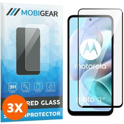 Mobigear Premium Motorola Moto G41 Glazen Screenprotector - Case Friendly - Zwart (3-Pack)