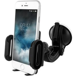 Mobiparts Telefoonhouder Auto Zuignap Klem Universeel - Zwart