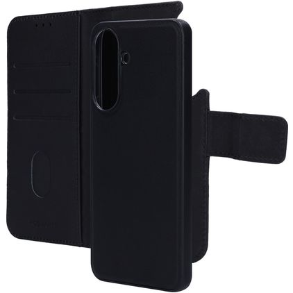 Mobiparts Samsung Galaxy A57 Hoesje Echt Leer Uitneembare 2in1 Bookcase Portemonnee - Zwart