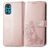 Mobigear Clover Motorola Moto G22 Hoesje Bookcase Portemonnee - Roségoud