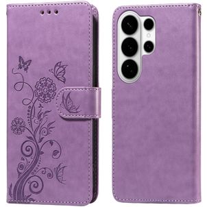 Mobigear Flowers Samsung Galaxy S26 Ultra Hoesje Bookcase Portemonnee - Paars