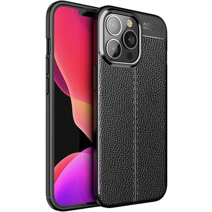 Mobigear Luxury iPhone 14 Pro Max Hoesje Flexibel TPU Backcover - Zwart