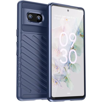 Mobigear Groove Google Pixel 7 Hoesje Flexibel TPU Backcover - Blauw