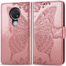 Mobigear Butterfly Bookcase Case For Nokia Rose Gold 6.2 / 7.2