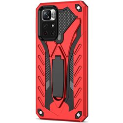 Mobigear Armor Stand POCO M4 Pro 5G Hoesje Hardcase Backcover Shockproof met Standaard - Rood