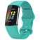 Mobigear Sport Dual Siliconen Fitbit Charge 5 Bandje Druksluiting - Turquoise