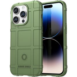 Mobigear Rugged Shield iPhone 15 Pro Max Hoesje Flexibel TPU Backcover Shockproof - Groen