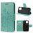 Mobigear Flowers iPhone 12 Pro Hoesje Bookcase Portemonnee - Turquoise