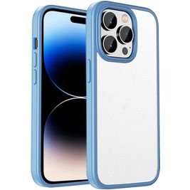 Mobigear Crystal iPhone 14 Pro Hoesje Hardcase Backcover Shockproof - Transparant / Blauw