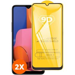 Mobigear Premium Samsung Galaxy A20s Glazen Screenprotector - Case Friendly - Zwart (2-Pack)
