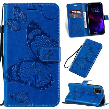 Mobigear Butterfly iPhone 11 Hoesje Bookcase Portemonnee - Blauw