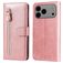 Mobigear Zipper iPhone 17 Pro Max Hoesje Bookcase Portemonnee - Roségoud