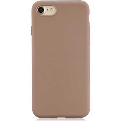 Mobigear Colors iPhone SE (2020) Hoesje Flexibel TPU Backcover - Bruin