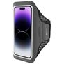 Mobiparts Comfort Fit Telefoonhouder Hardlopen iPhone 14 Pro Sport Hoesje Neopreen Sportarmband - Zwart