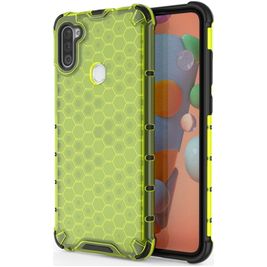 Mobigear Honeycomb Samsung Galaxy A11 Hoesje Hardcase Backcover Shockproof - Groen