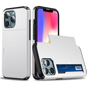 Mobigear Card iPhone 13 Pro Hoesje Hardcase Backcover Shockproof met Pasjeshouder - Wit