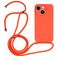 Mobigear Lanyard iPhone 14 Plus Siliconen Hoesje met koord - Oranje