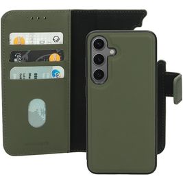 Mobiparts Samsung Galaxy S24 MagSafe Hoesje Echt Leer Uitneembare 2in1 Bookcase Portemonnee - Groen