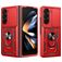 Mobigear Armor Ring Cam Slide Samsung Galaxy Z Fold 7 Hoesje Hardcase Backcover Shockproof met Ringhouder en Camera Slider - Rood