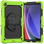 Mobigear SureGrip Xtreme Samsung Galaxy Tab A9 Plus (2023) Hoes Hard Kunststof,Siliconen Backcover + Schouderband + Standaard - Groen