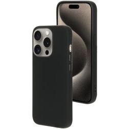 Mobiparts iPhone 15 Pro Siliconen Hoesje Backcover - Zwart
