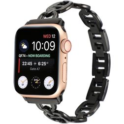 Mobigear Paris Stalen Apple Watch Bandje Vouwsluiting - 42/41/40/38 mm - Zwart