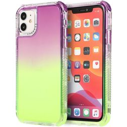 Mobigear Gradient iPhone 12 Mini Hoesje Hardcase Backcover Shockproof - Groen / Paars