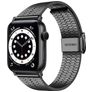 Mobigear Kopenhagen Stalen Apple Watch Bandje Klemsluiting - 42/41/40/38 mm - Zwart
