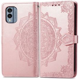 Mobigear Mandala Nokia X30 Hoesje Bookcase Portemonnee - Roségoud