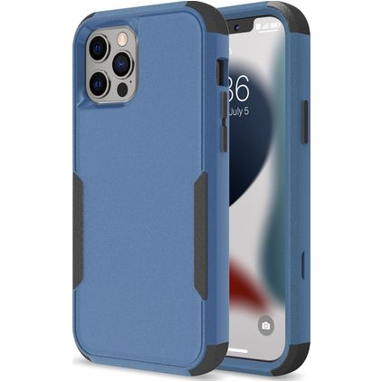 Mobigear Ultra Tough iPhone 14 Plus Hoesje Hardcase Backcover Shockproof - Zwart / Blauw