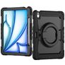 Mobilize Rotating Defender iPad Air 13 Inch (2025) Hoes Hard Kunststof,Siliconen Backcover + Schouderband + Standaard - Zwart
