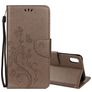 Mobigear Flowers iPhone XR Hoesje Bookcase Portemonnee - Grijs
