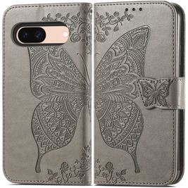 Mobigear Butterfly Google Pixel 8a Hoesje Bookcase Portemonnee - Grijs Mobigear Butterfly Google Pixel 8a Hoesje Bookcase Portemonnee - Grijs