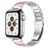 Mobigear Lissabon Stalen Apple Watch Bandje Vouwsluiting - 49/46/45/44 mm - Roze / Zilver