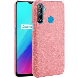 Mobigear Croco Realme C3 Hoesje Hardcase Backcover - Roze
