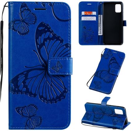 Mobigear Butterfly Samsung Galaxy A51 Hoesje Bookcase Portemonnee - Blauw