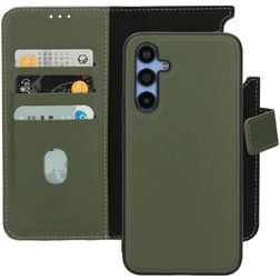 Mobiparts Wallet Samsung Galaxy A54 Hoesje Echt Leer Uitneembare 2in1 Bookcase Portemonnee - Groen