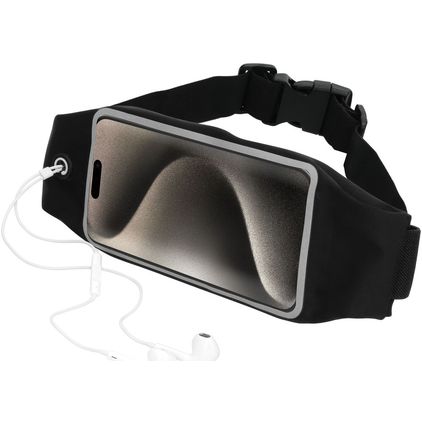 Mobiparts Comfort Fit Belt Telefoonhouder Hardlopen iPhone 15 Pro Sport Hoesje Neopreen Heuptas - Zwart