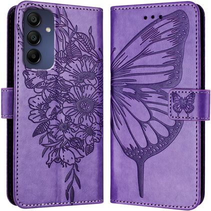 Mobigear Butterfly Samsung Galaxy A16 Hoesje Bookcase Portemonnee - Paars