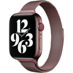 Mobigear Slim Loop Milanese Apple Watch Bandje Magneetsluiting - 49/46/45/44 mm - Bruin