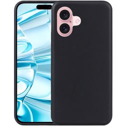 Mobigear Basics iPhone 16 Hoesje Flexibel TPU Backcover - Zwart