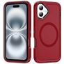 Mobigear Rugged Mag iPhone 16 Plus MagSafe Hoesje Hardcase Backcover Shockproof - Rood