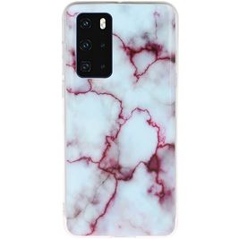 Mobigear Marble Huawei P40 Hoesje Flexibel TPU Backcover - Paars