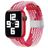 Mobigear Braided Nylon Apple Watch Bandje Klemsluiting - 42/41/40/38 mm - Roze / Rood