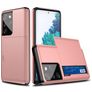 Mobigear Card Samsung Galaxy S21 Ultra Hoesje Hardcase Backcover Shockproof met Pasjeshouder - Roségoud