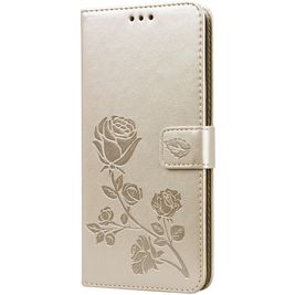 Mobigear Roses Samsung Galaxy A20s Hoesje Bookcase Portemonnee - Goud